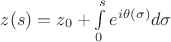 $z(s)=z_0+\int\limits_0^s e^{i\theta(\sigma)}d\sigma$