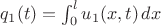 $q_1(t)=\int_0^l u_1(x,t)\,dx$
