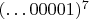 $(\dots 00001)^7$
