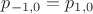 $p_{-1,0}=p_{1,0}$