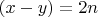 $(x-y)=2n$