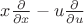 $x\frac{\partial}{\partial x} - u\frac{\partial}{\partial u}$