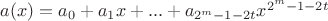 $a(x)=a_0+a_1x+...+a_{2^m-1-2t}x^{2^m-1-2t}$