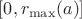 $[0, r_{\max}(a)]$