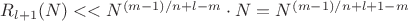 $R_{l+1}(N)<< N^{(m-1)/n+l-m} \cdot N= N^{(m-1)/n+l+1-m} $