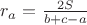 $r_a=\frac{2S}{b+c-a}$