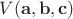 $V(\mathbf a, \mathbf b, \mathbf c)$