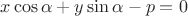 $x\cos\alpha+y\sin\alpha-p=0$