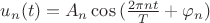 $u_n(t)=A_n\cos{(\frac{2\pi nt}{T}+\varphi_n)}$