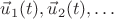 $\vec u_1(t),\vec u_2(t),\ldots$