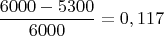 $$\frac{6000-5300}{6000}=0,117$$