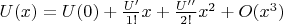$U(x)=U(0)+\frac{U'}{1!}x+\frac{U''}{2!}x^2+O(x^3)$