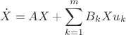 $$\dot{X}=AX+\sum_{k=1}^m B_k X u_k$$