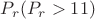 $P_r (P_r>11)$