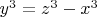 $y^3=z^3-x^3$