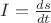 $I=\frac {ds}{dt}$