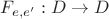 $F_{e,e'}:D\to D$