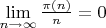 $\lim\limits_{n\to\infty}\frac{\pi(n)}{n}=0$