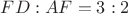 $FD:AF =3:2$