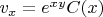 $v_x=e^{xy}C(x)$
