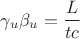 $$\gamma_{u}\beta_{u}=\dfrac{L}{tc}$$