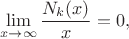 $$\lim_{x\to \infty }\frac{N_k(x)}{x} =0,$$
