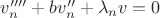 $v_n'''' + bv_n'' + \lambda_nv=0$