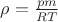 $\rho=\frac{pm}{RT}$