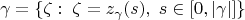 $$ \gamma =\{\zeta:\; \zeta=z_{\gamma}(s),\; s\in [0,|\gamma|]\} $$