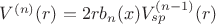 $V^{(n)}(r)=2rb_n(x)V_{sp}^{(n-1)}(r)$