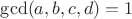 $\gcd(a,b,c,d)=1$