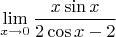 $$ \lim_{x\to0} \frac {x\sin x} {2\cos x -2}$$