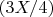 $(3X/4)$