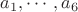 $a_1, \cdots, a_6$