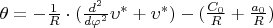 $\theta=-\frac{1}{R}\cdot (\frac{d^2}{d\varphi^2}\upsilon^*+\upsilon^*)-(\frac{C_0}{R}+\frac{a_0}{R})$