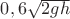 $0,6\sqrt{2gh}$