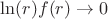 $\ln(r )f(r ) \to 0$