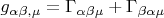 $\[
g_{\alpha \beta ,\mu }  = \Gamma _{\alpha \beta \mu }  + \Gamma _{\beta \alpha \mu } 
\]
$