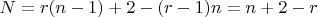 $N=r(n-1)+2-(r-1)n=n+2-r$