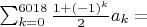 $\sum_{k=0}^{6018} \frac{1+(-1)^k}{2} a_k =$