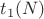 $t_1(N)$ $t_1(N)$