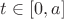 $t\in[0,a]$