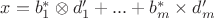 $x = b_1^* \otimes d_1' + ... + b_m^* \times d_m'$