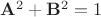 $\bold{A}^2 +\bold{B}^2=1$