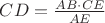 $CD=\frac{AB\cdot CE}{AE}$