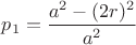 $p_1=\dfrac{a^2-(2r)^2}{a^2}$