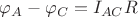 $\varphi_A-\varphi_C=I_{AC}R$