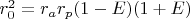 $r_0^2=r_ar_p(1-E)(1+E)$