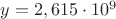 $y=2,615\cdot 10^9$