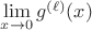 $\lim \limits_{x \to 0} g^{(\ell)}(x)$